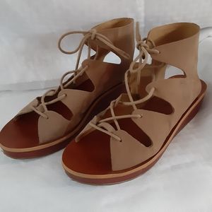 Lucky Brand gladiator wedge suede sandals